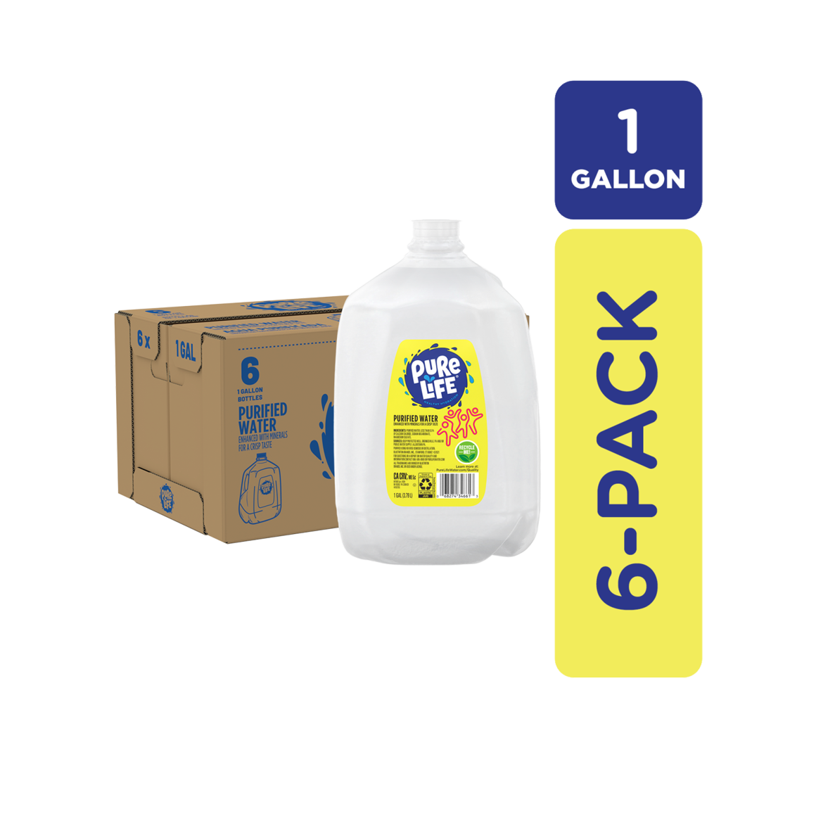 1 gallon jugs pure life purified water 6 pack Image1