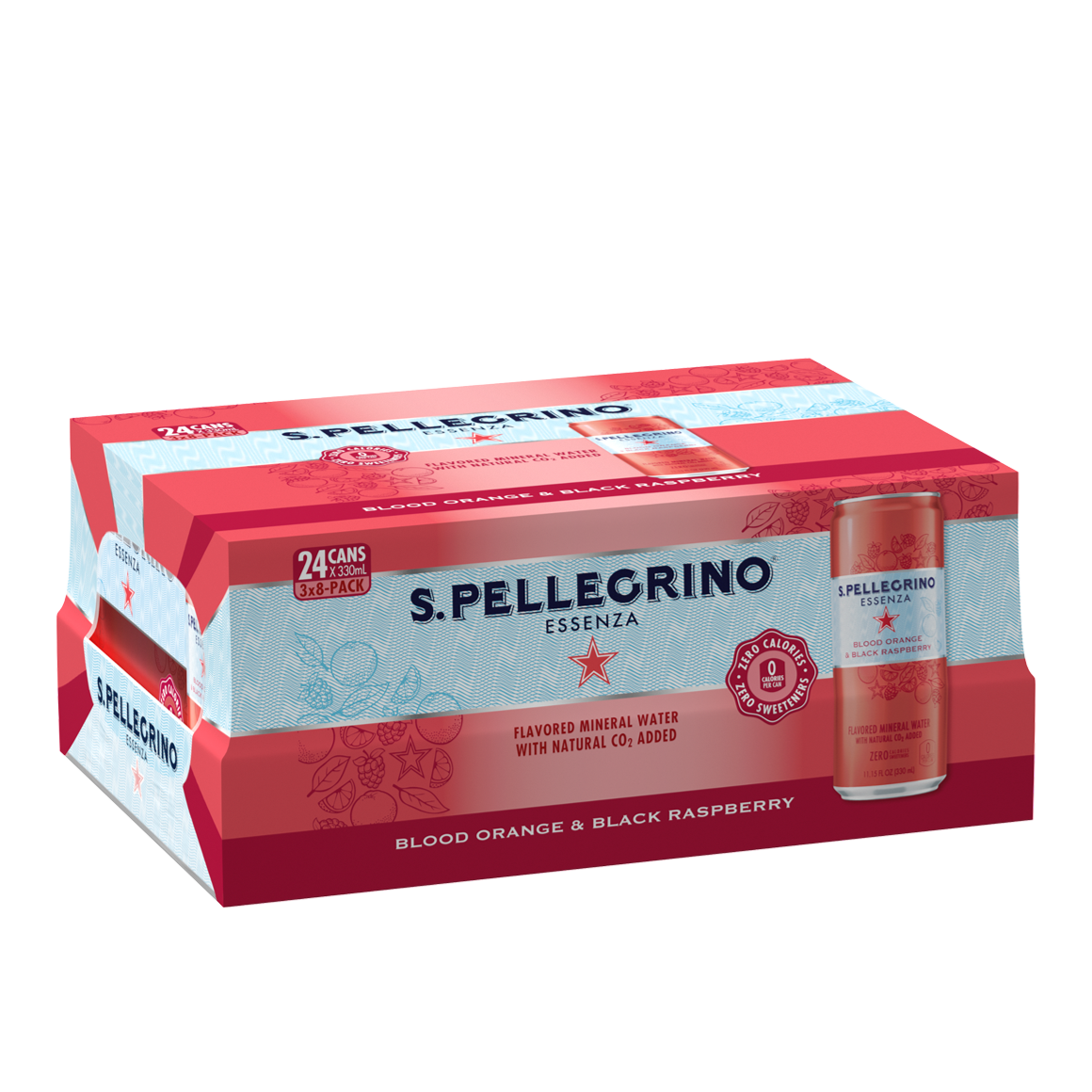 S.Pellegrino Essenza Blood Orange & Black Raspberry 3(8x330ml)