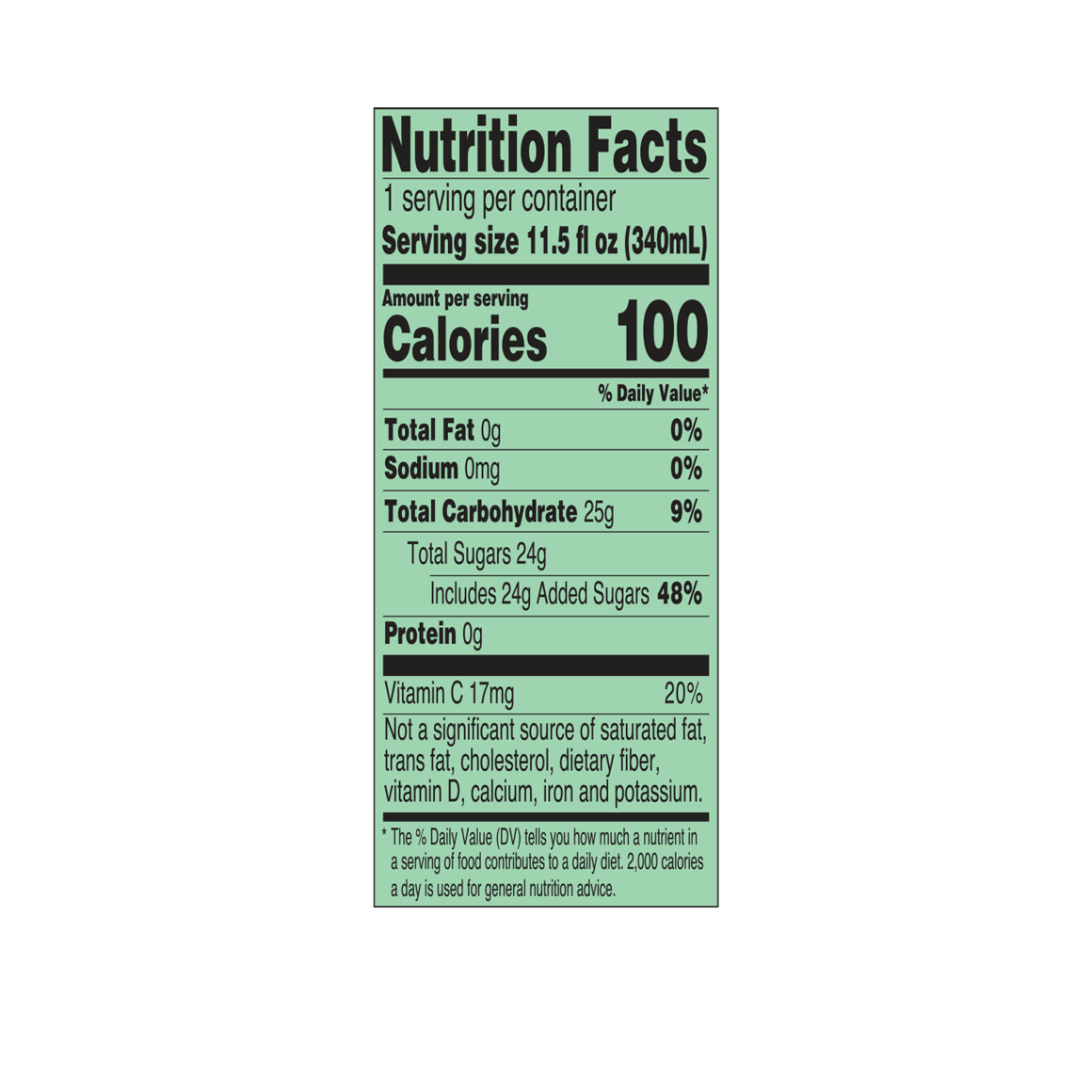 arizona green tea nutrition facts Image3