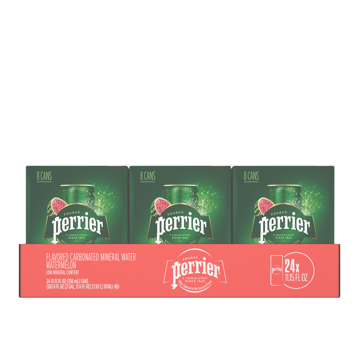 Perrier® Watermelon Flavored Sparkling Water 11.15 Fl Oz Sleek Cans (24 Pack)