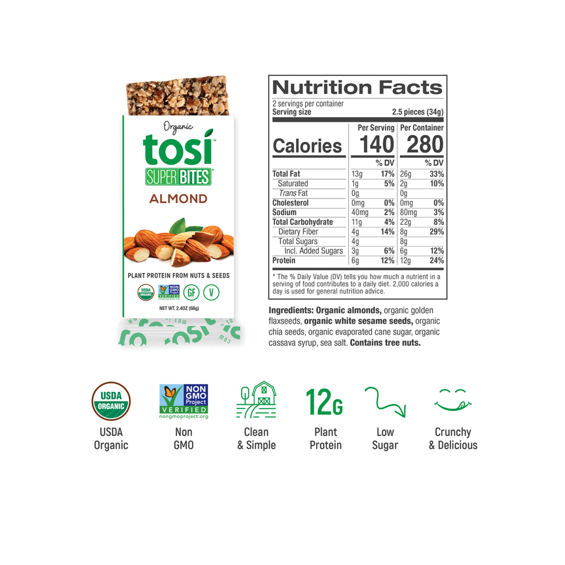 Tosi® Organic SuperBites - Almond and Cashew Image4