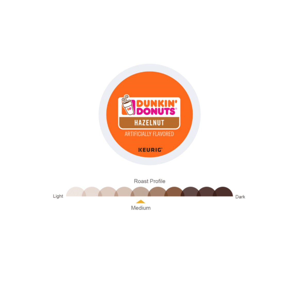 dunkin donuts k cup hazelnut coffee pod, roast profile medium Image2