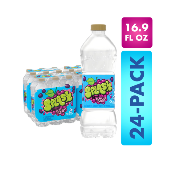 Splash Blast, Flavored Water Beverage, Acai Grape Flavor, 16.9 FL OZ Plastic Bottles (24 Count) Image1