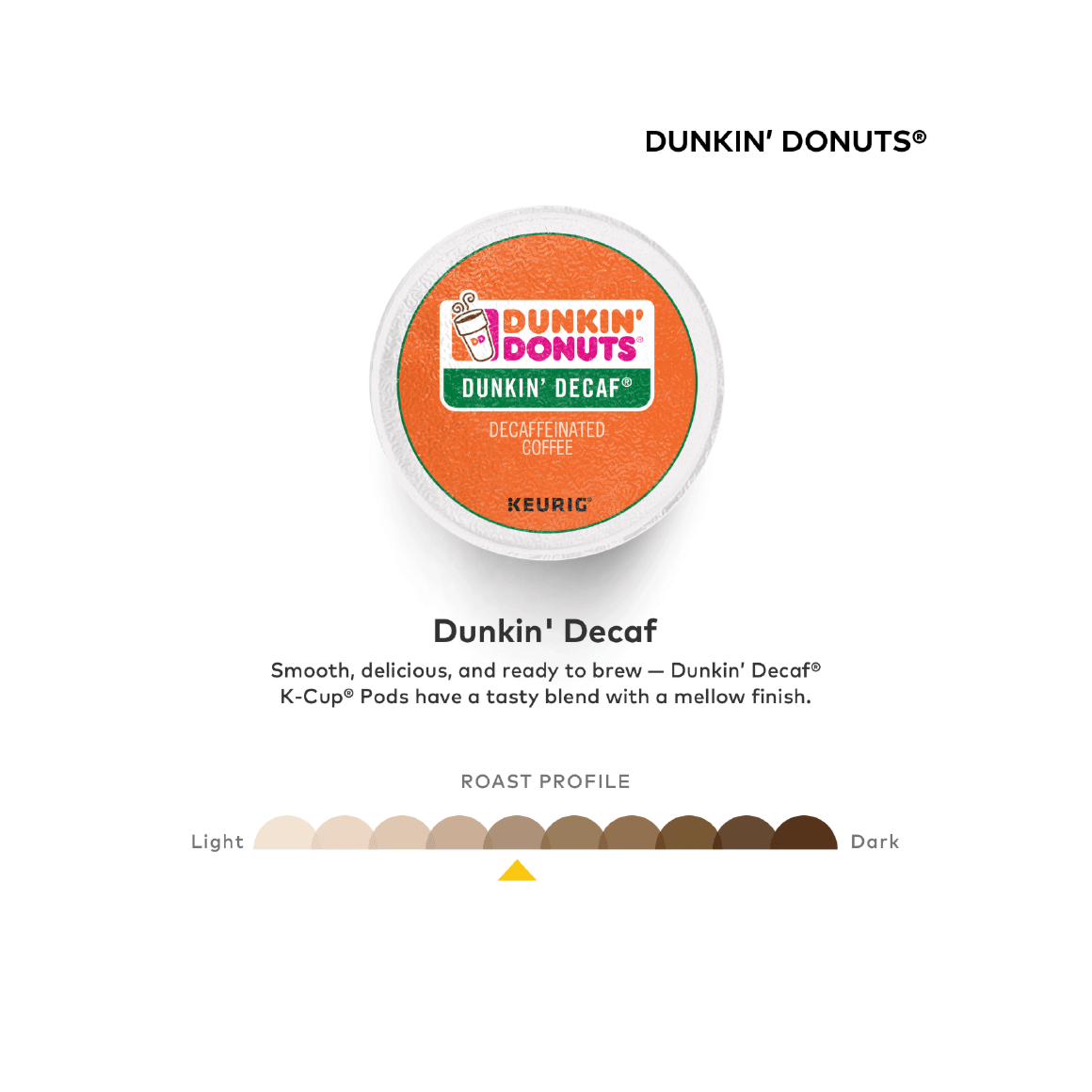 dunkin donuts k cup decaf coffee pod, roast profile medium Image2