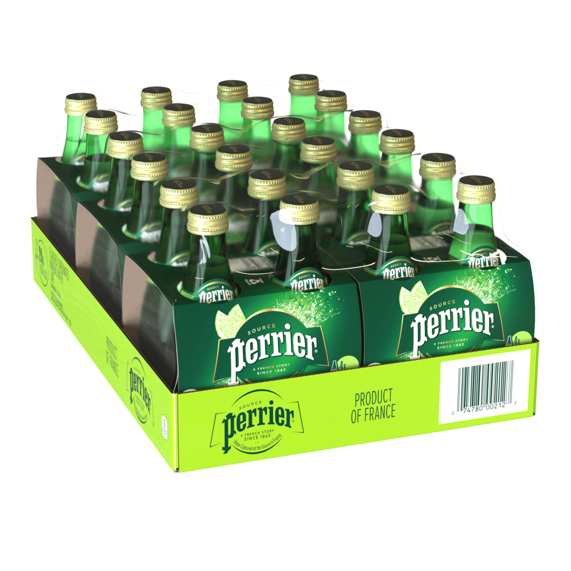 Perrier® Lime Flavored Carbonated Mineral Water - Glass Image1