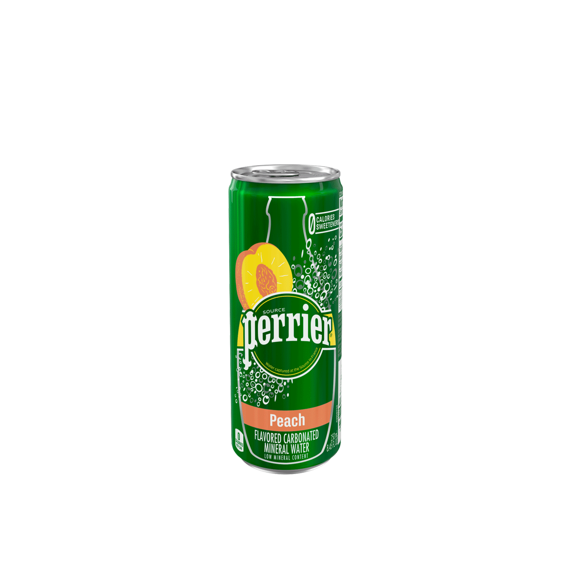 Perrier® Peach Flavored Carbonated Mineral Water - Slim Cans Image1