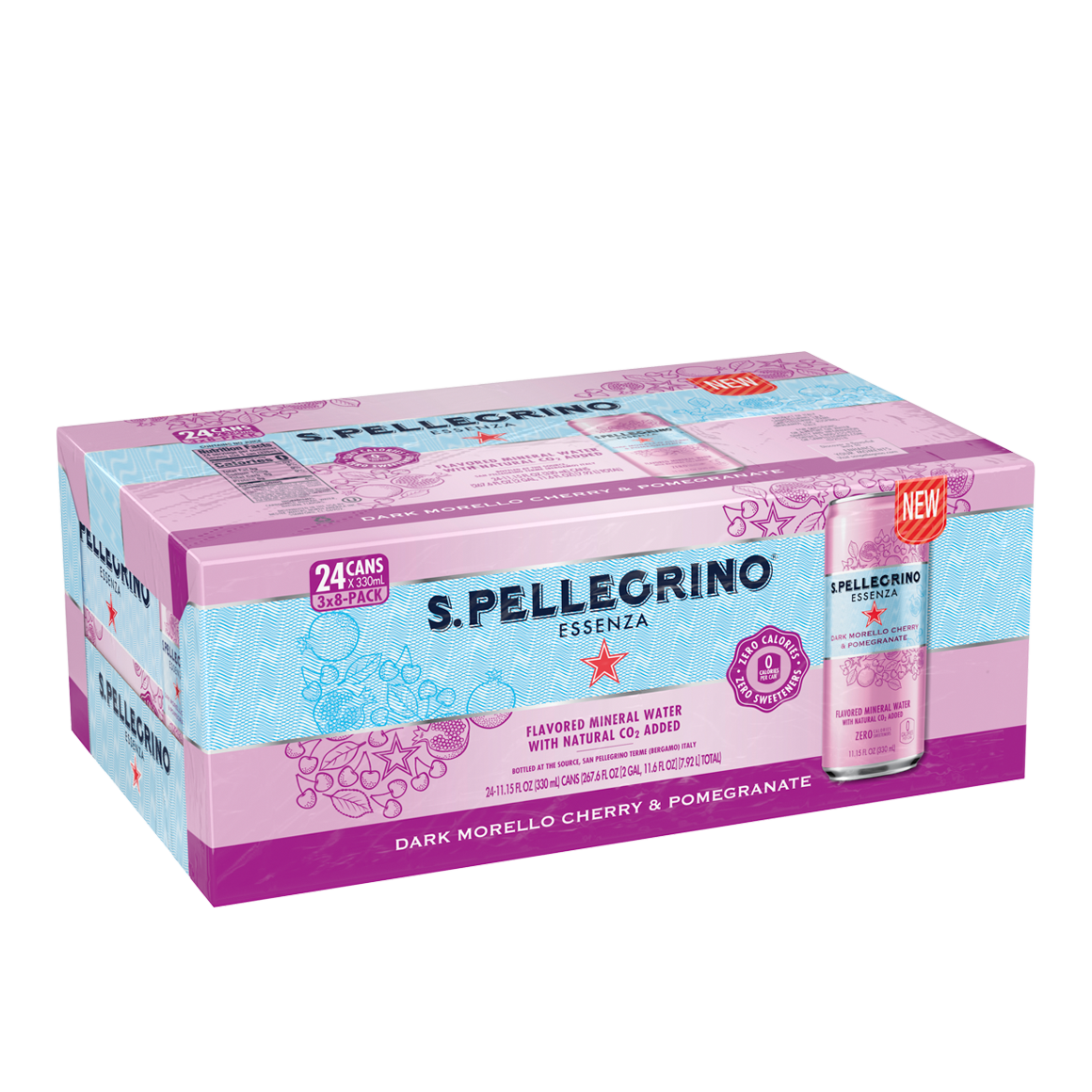 S.Pellegrino Essenza Black Cherry Morello & Pomegranate 3(8x330ml)