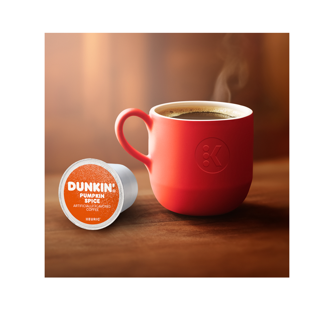 cup of freshly brewed dunkin pumpkin spice coffee Image3