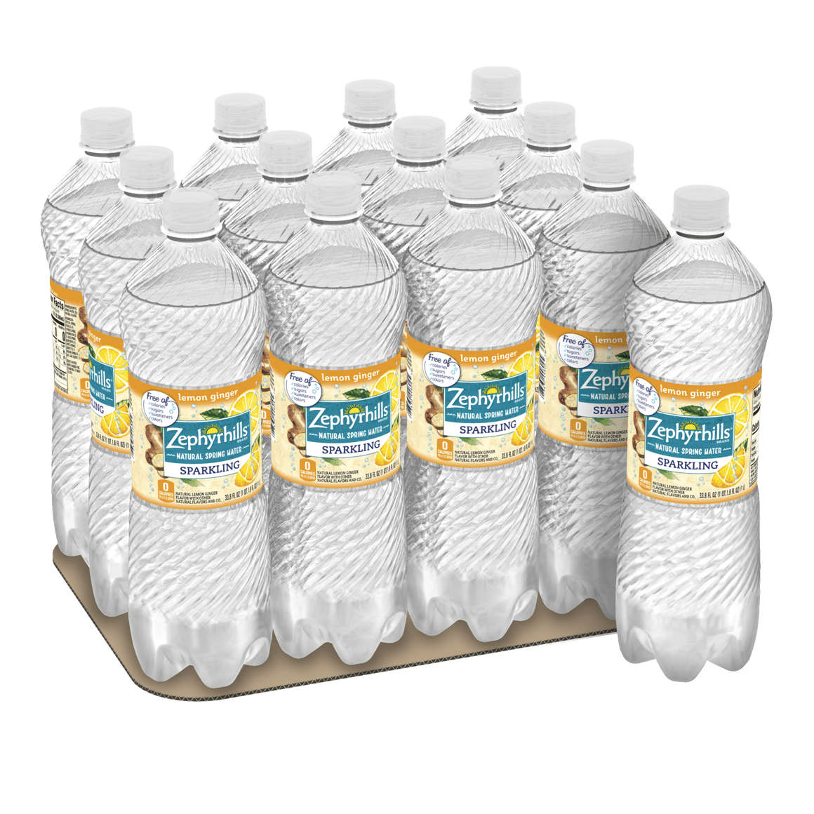 Zephyrhills® Lemon Ginger Sparkling Water 1 Liter 12Pack ReadyRefresh
