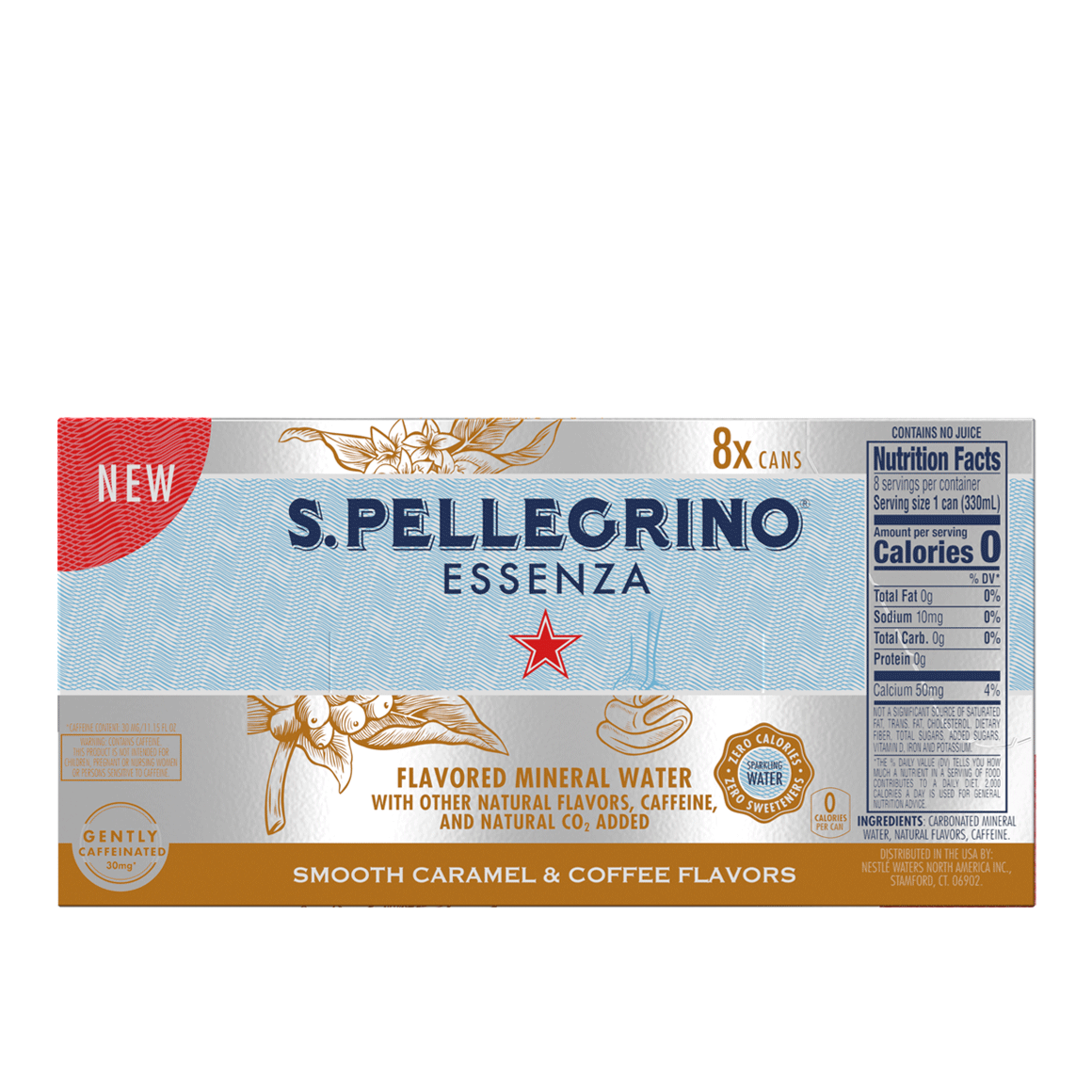 S.Pellegrino® Essenza™ Smooth Caramel & Coffee Flavored Sparkling Mineral Water Image1