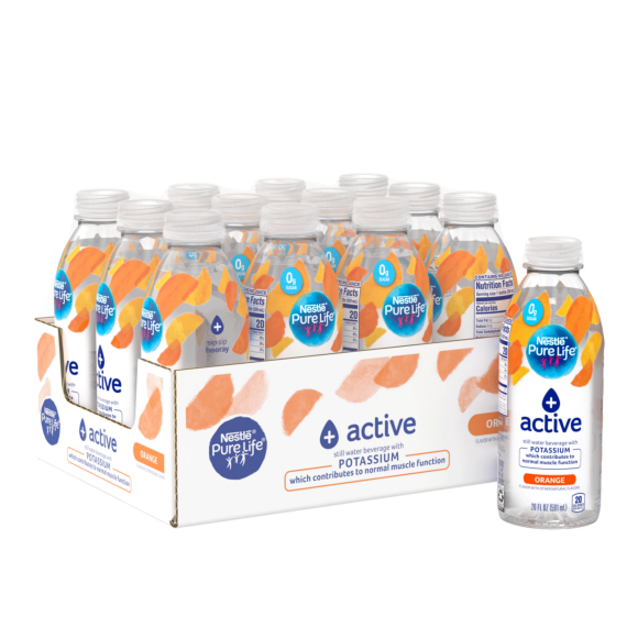 nestle pure life plus potassium orange enhanced water 20 oz 12 pack readyrefresh