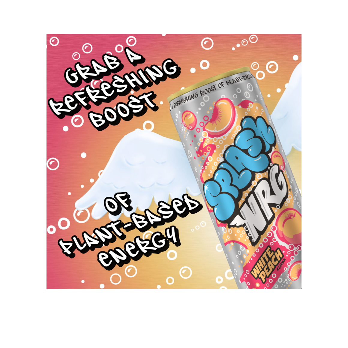 Splash NRG™ White Peach Flavored Sparkling Energy Water Beverage 11.5 Fl Oz Sleek Can (12 Pack) Image2