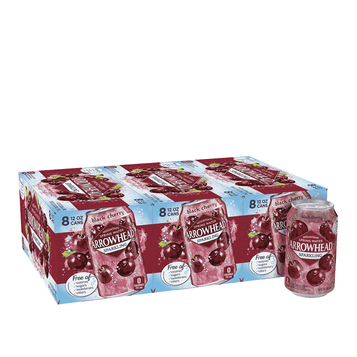Arrowhead Cherry Sparkling Water 12 Oz Cans 24 Pack Readyrefresh