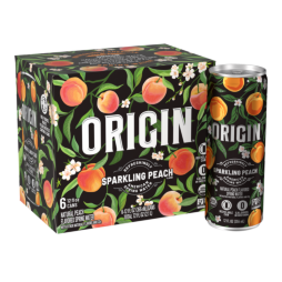 ORIGIN™ Peach Flavor Sparkling Water 12 Fl Oz Aluminum Cans (24 Pack)