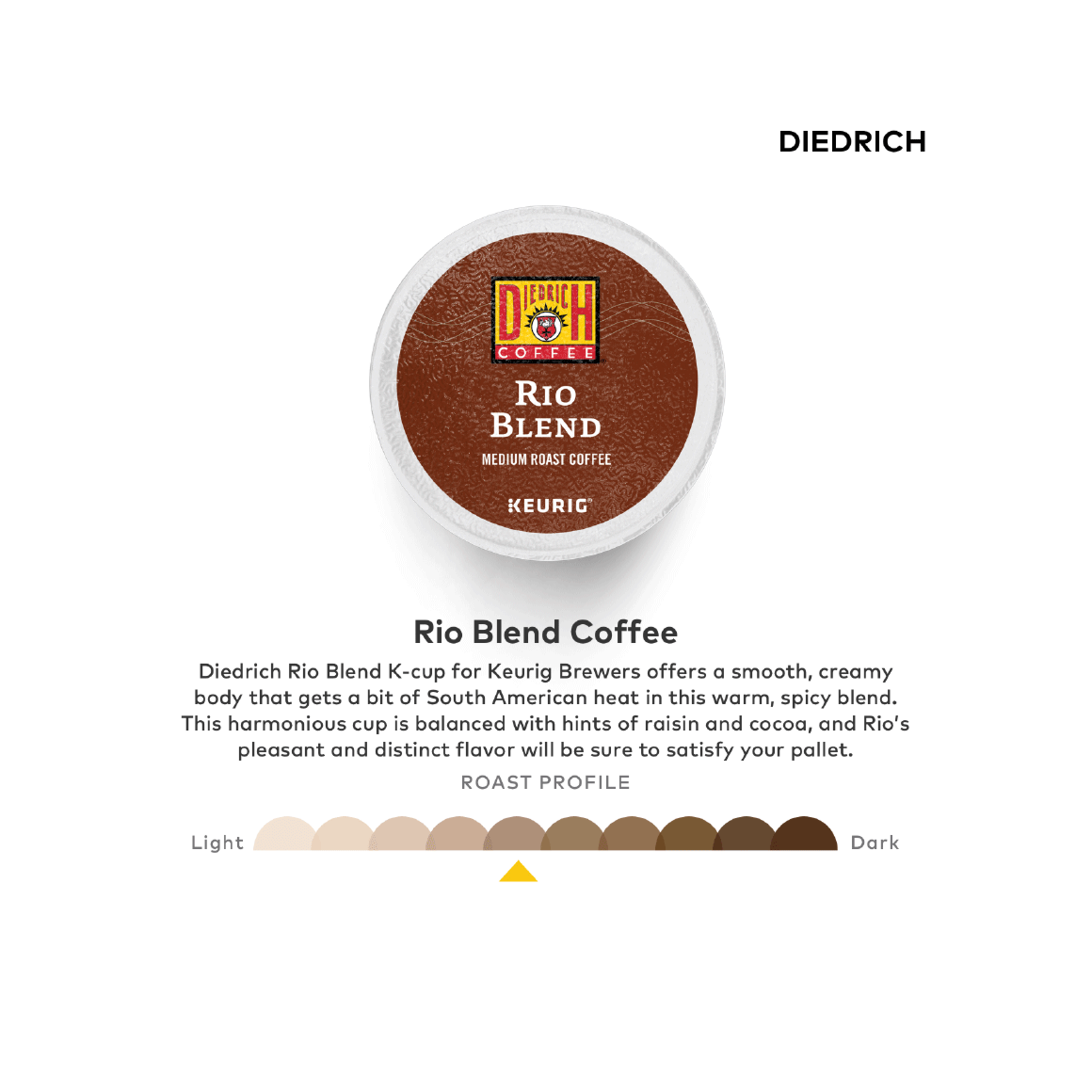 diedrich coffee k cup rio blend coffee pod, roast profile medium Image2