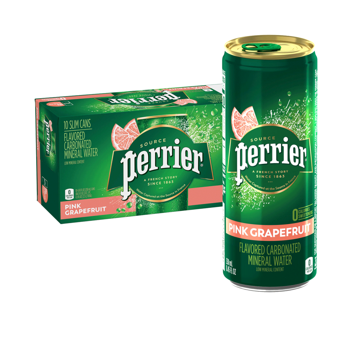 Perrier® Grapefruit Flavored Carbonated Mineral Water - Slim Cans