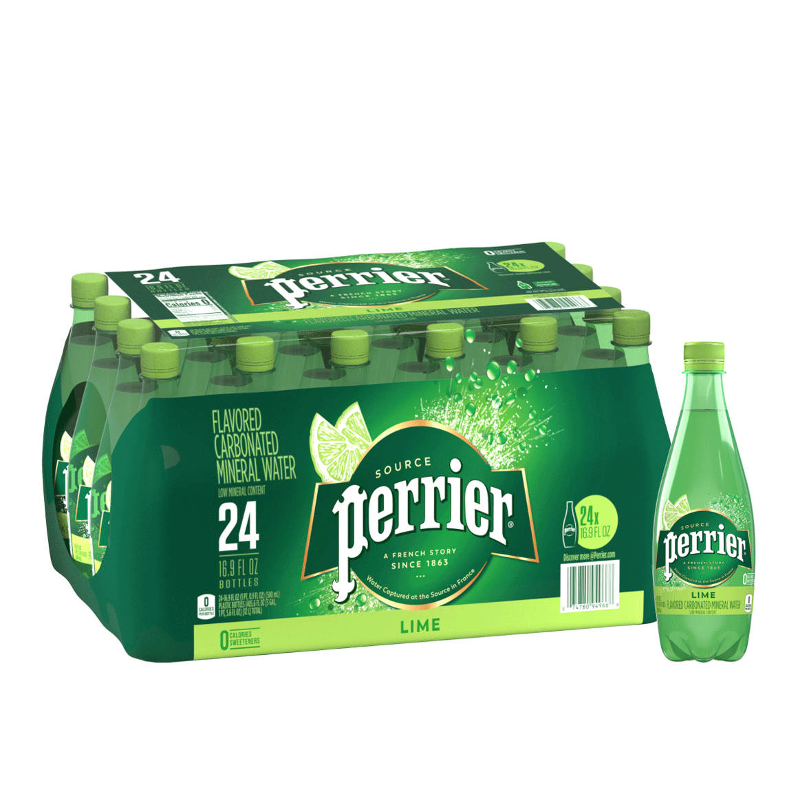Perrier® Lime Flavored Carbonated Mineral Water - Plastic