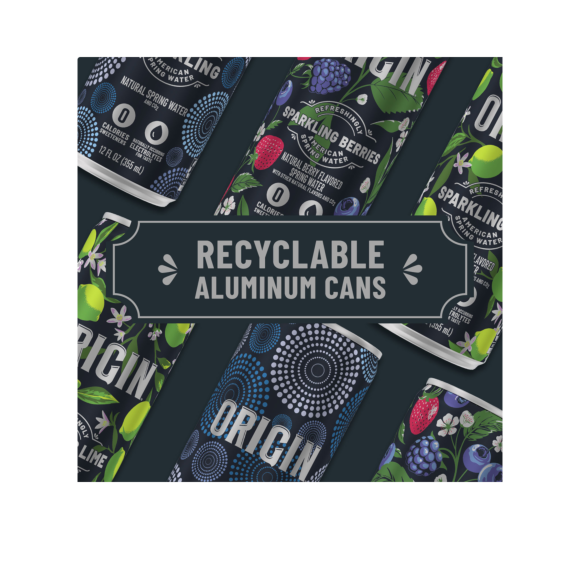 ORIGIN™ Berry Flavor Sparkling Water 12 Fl Oz Aluminum Cans (24 Pack) Image3