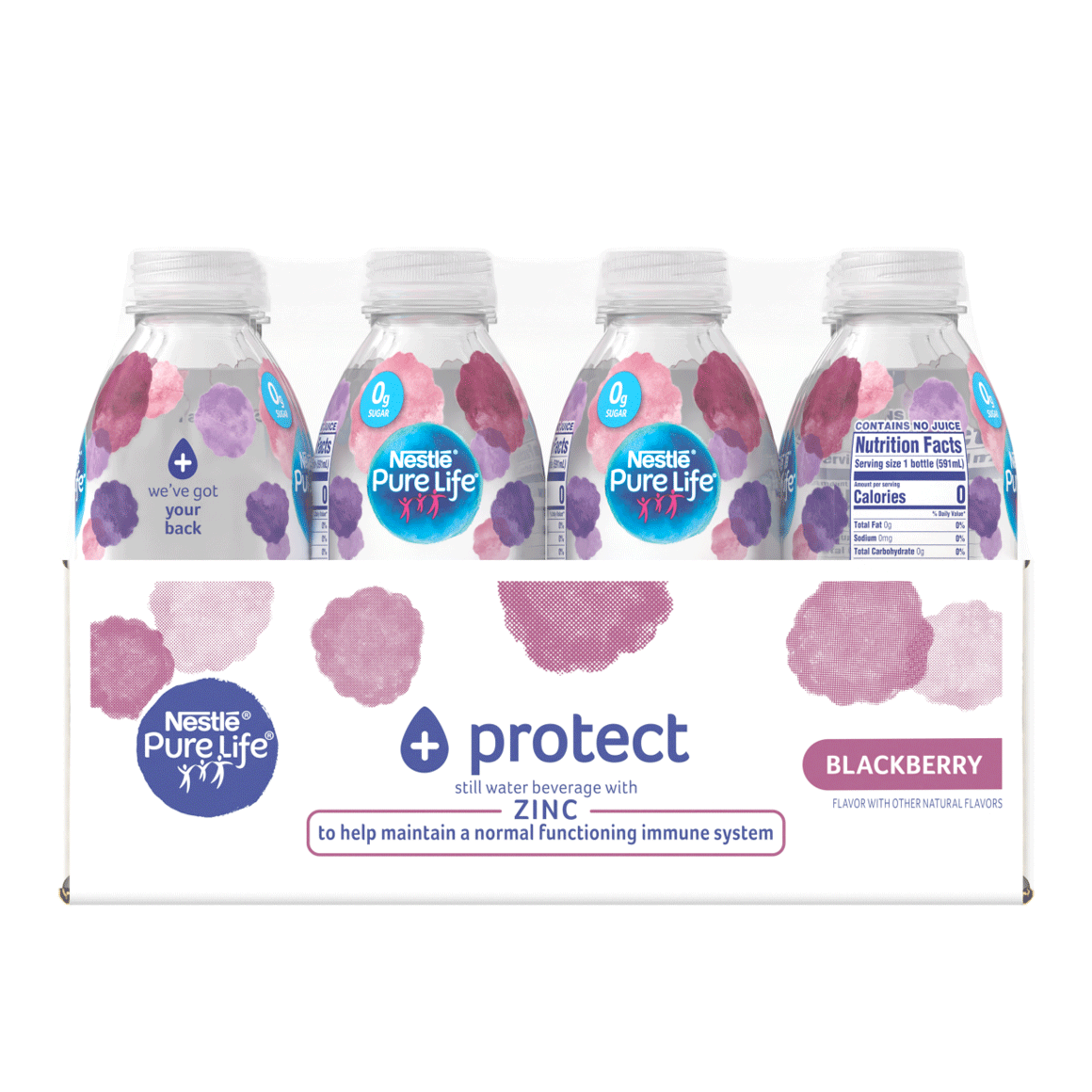 Nestlé®Pure Life®+ Protect Enhanced Flavored Water - Blackberry plus Zinc Image2