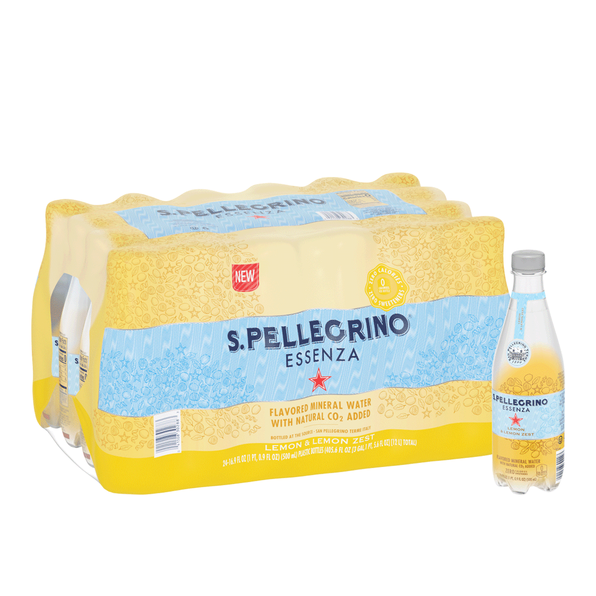 S.Pellegrino® Essenza™ Lemon & Lemon Zest Sparkling Natural Mineral Water - Plastic