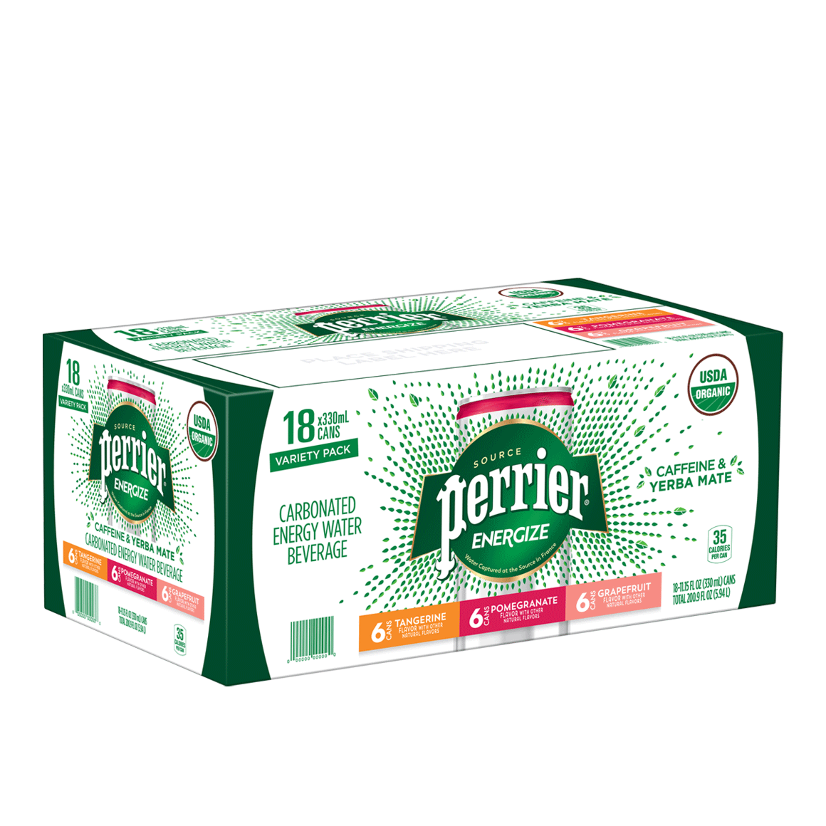 Perrier® Energize Carbonated Energy Water Rainbow Variety Pack