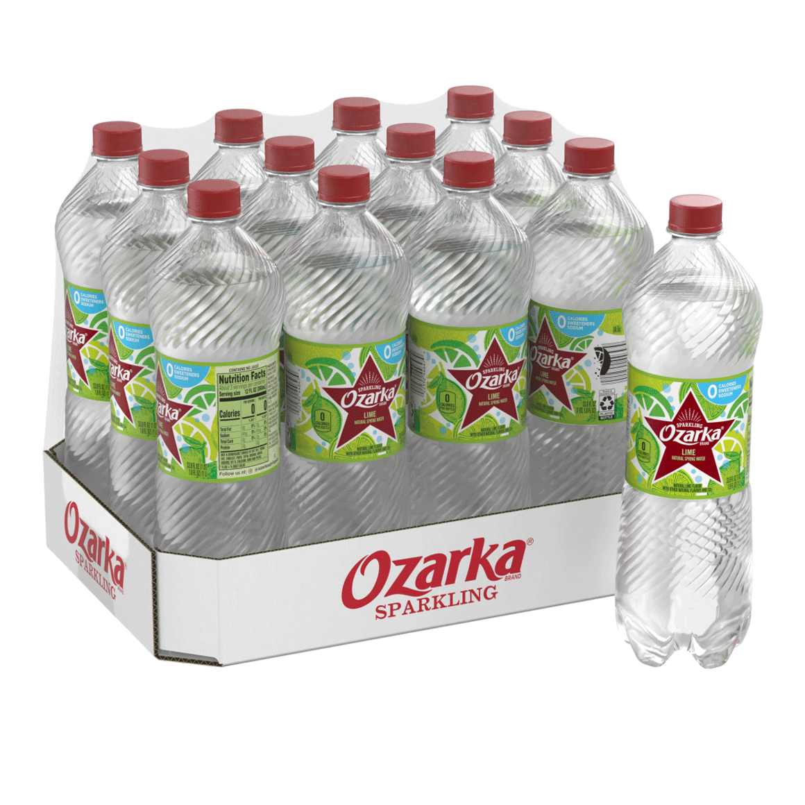 Ozarka® Brand Sparkling 100% Natural Spring Water - Zesty Lime