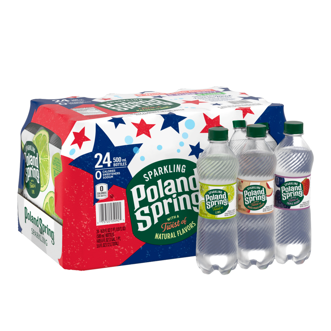 Poland Spring Rainbow Flavor Variety Pack Sparkling Water 16 Oz 24 Pack Readyrefresh