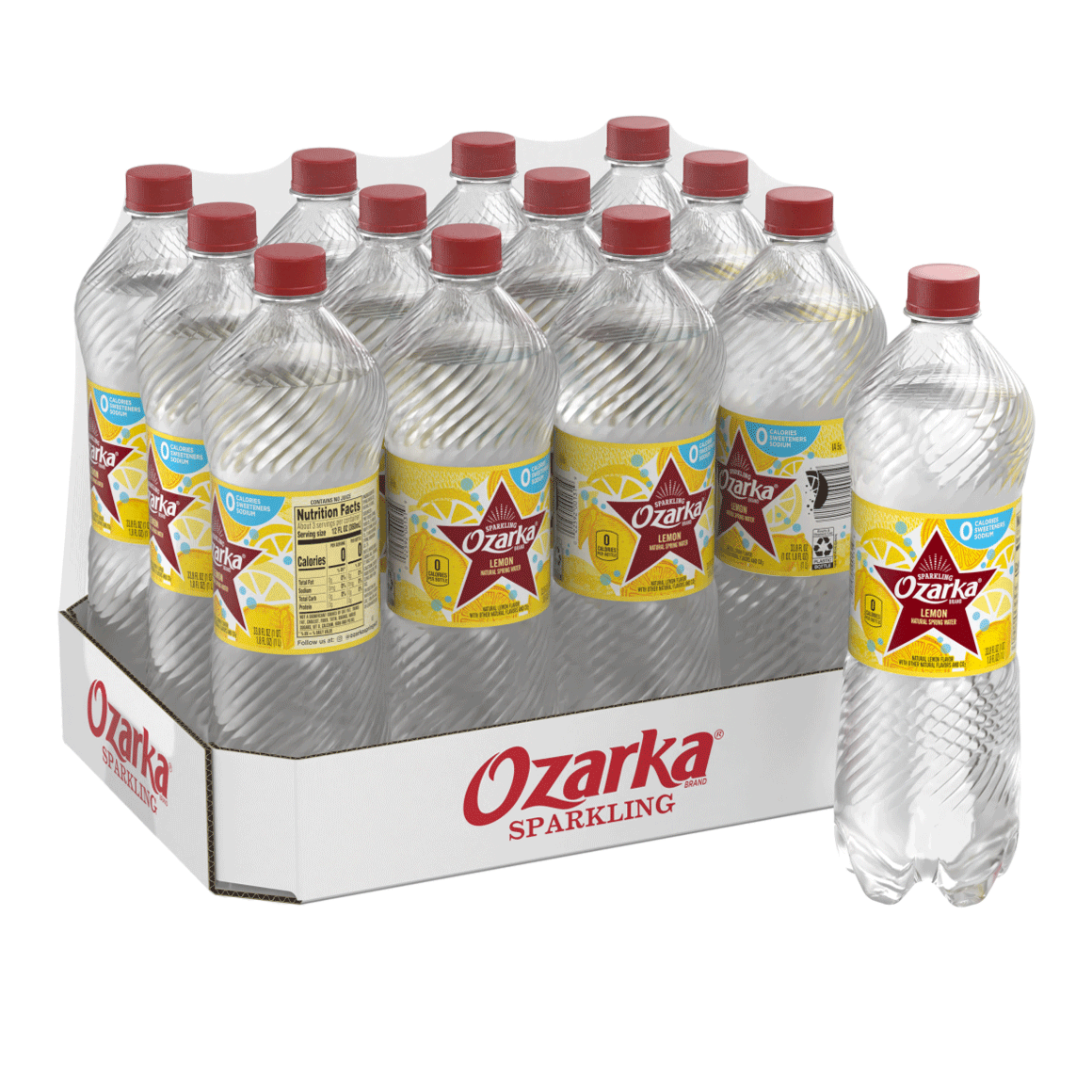 Ozarka® Brand Sparkling 100% Natural Spring Water - Lively Lemon