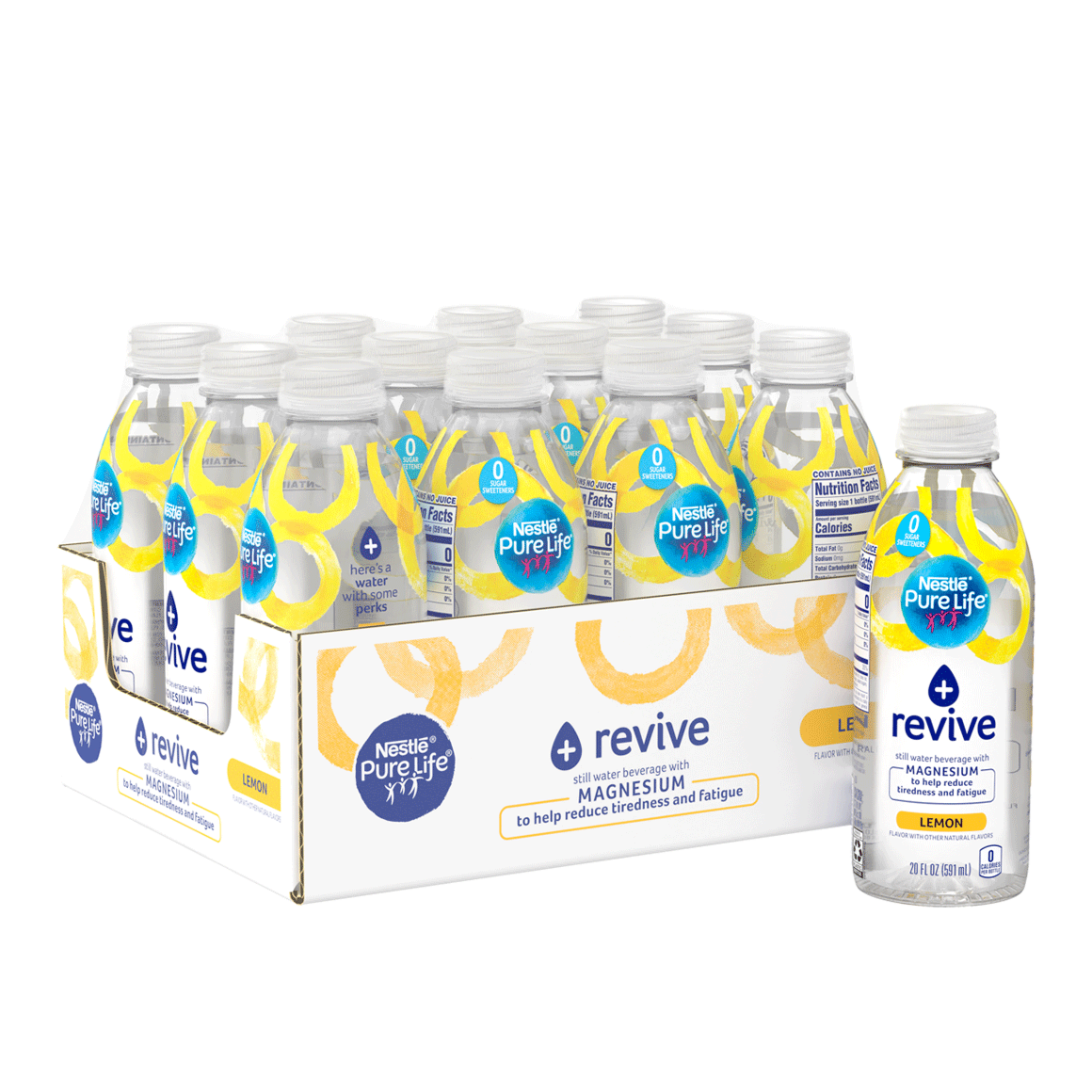 Nestlé®Pure Life®+ Revive Enhanced Flavored Water - Lemon plus Magnesium