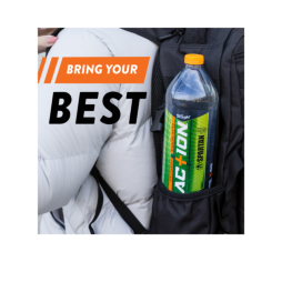 action alkaline water in backpack