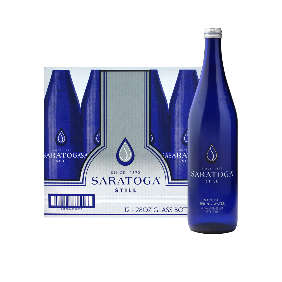 Saratoga® Natural Spring Water 28 Fl Oz Glass Bottle (12 Pack)