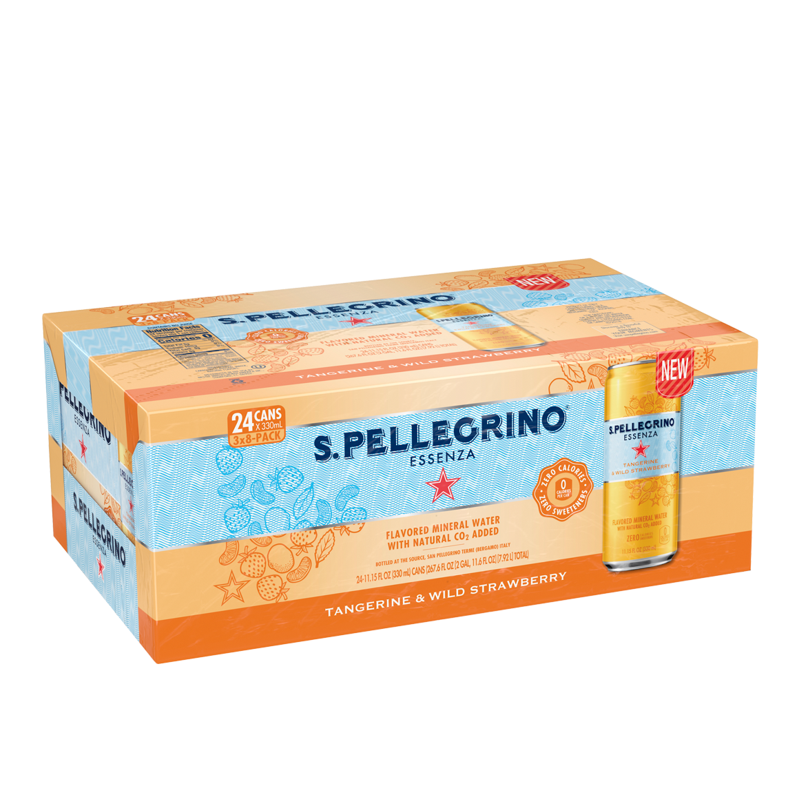 S.Pellegrino Essenza Tangerine & Wild Strawberry 3(8x330ml)