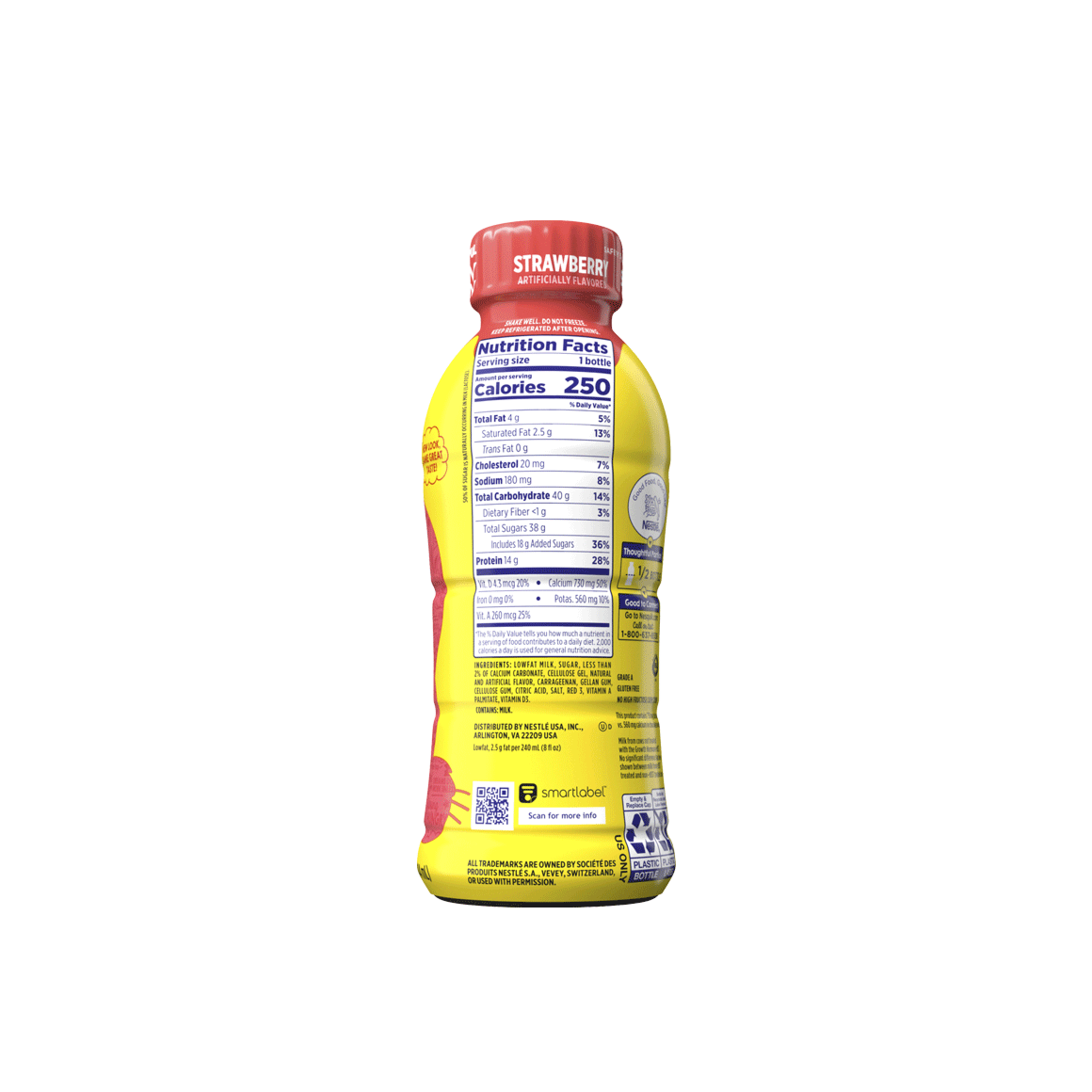 12 pack of 14 oz bottles of nesquik strawberry milk Image1