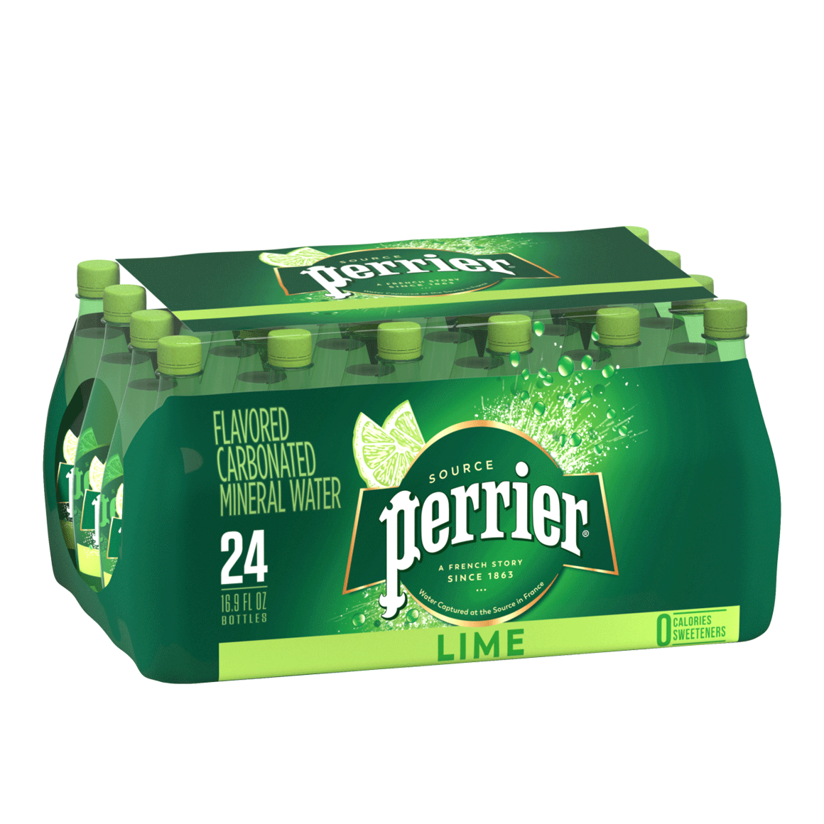 Perrier® Lime Flavored Carbonated Mineral Water - Plastic Image1