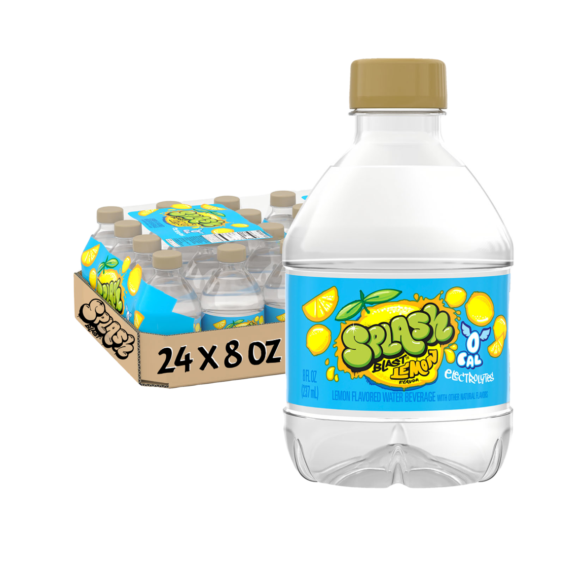 Splash Blast™ Lemon Flavored Water Beverage 8 Fl Oz Plastic Bottles (24 Pack)