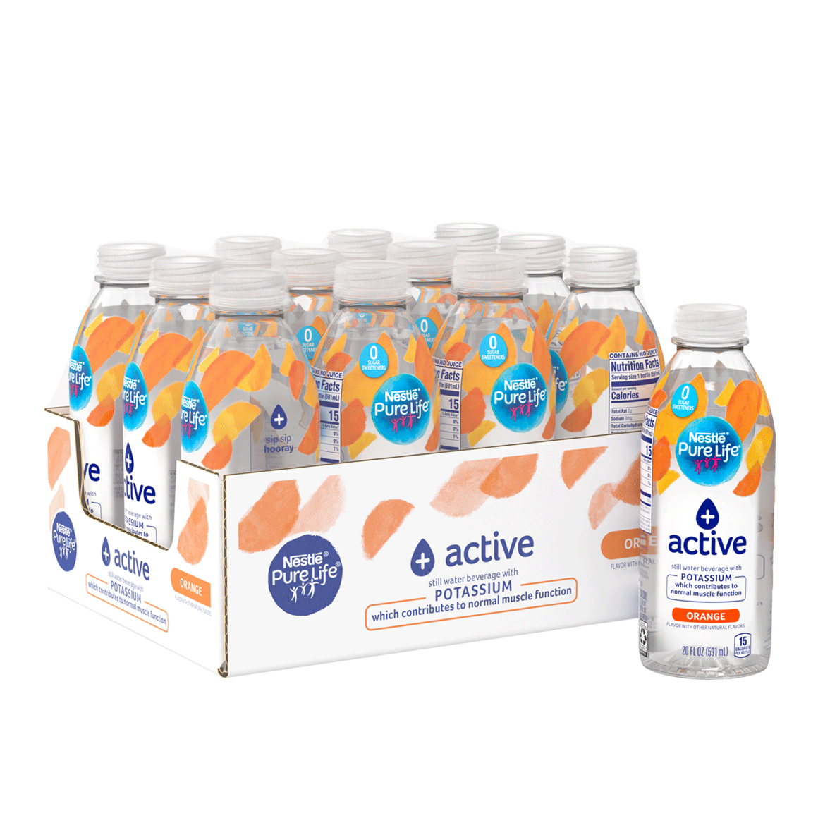Nestlé®Pure Life®+ Active Enhanced Flavored Water - Orange plus Potassium
