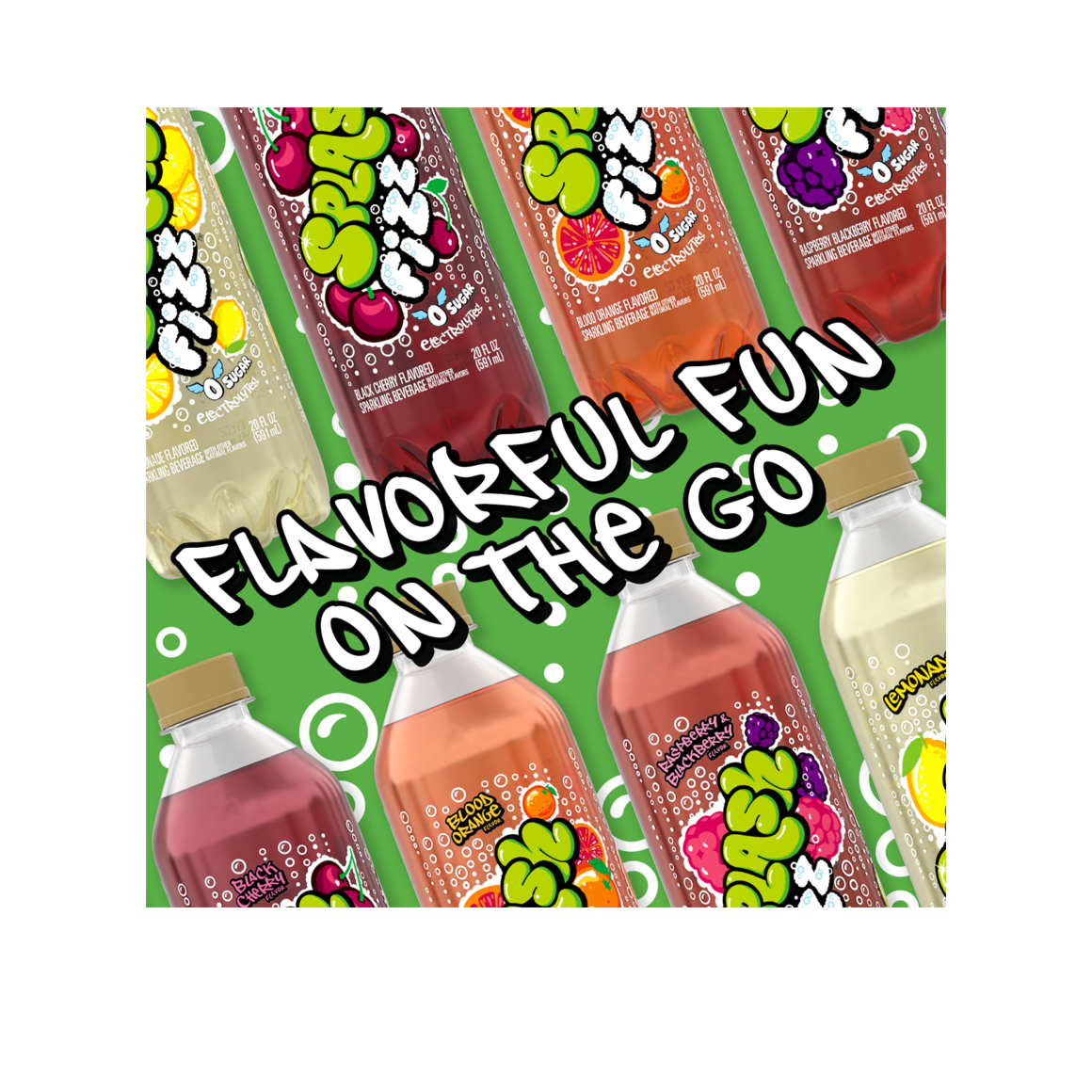 Splash Fizz™ Raspberry Blackberry Flavored Sparkling Water Beverage 20 Fl Oz Plastic Bottles (12 Pack) Image2
