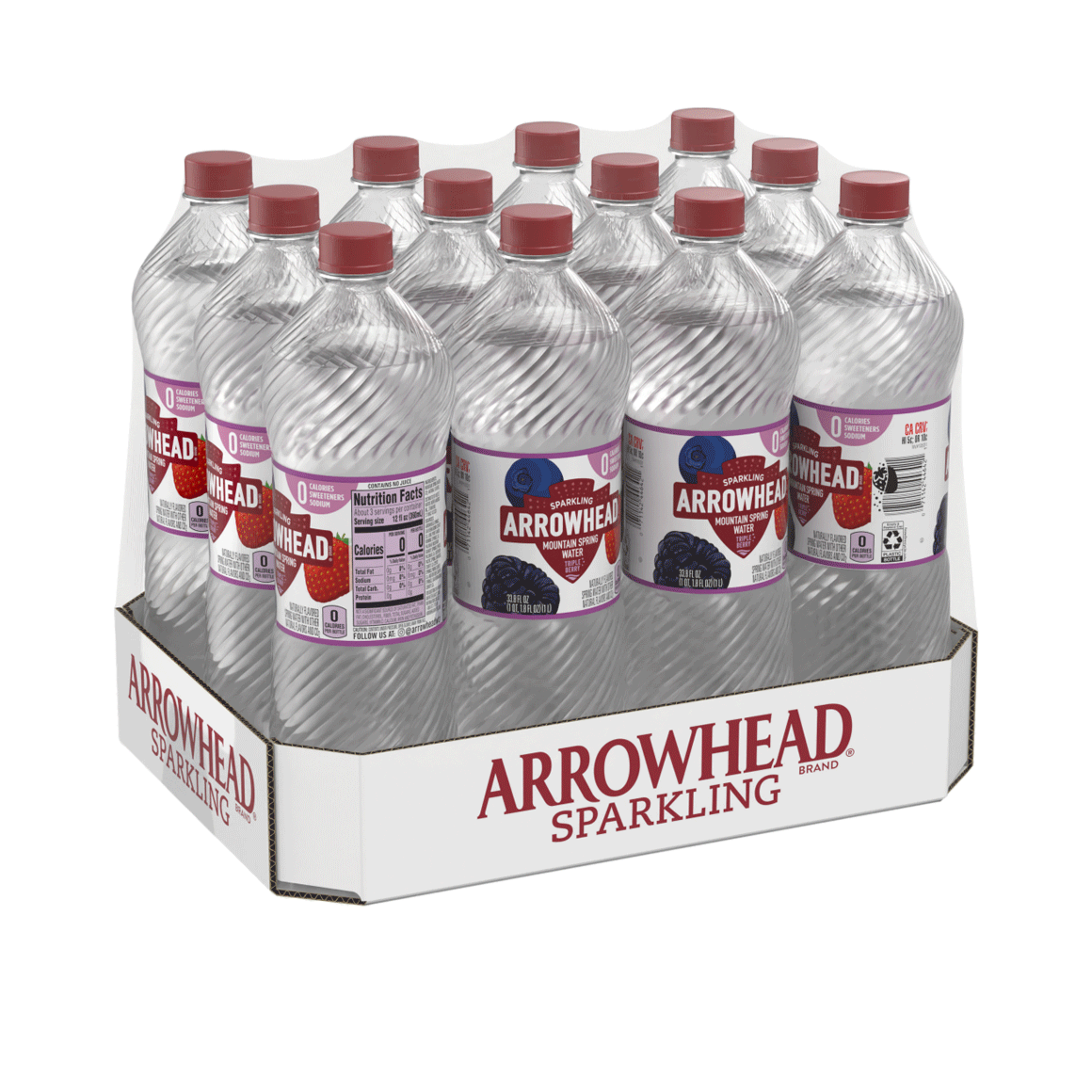 Arrowhead® Brand Sparkling 100% Mountain Spring Water - Triple Berry Image1