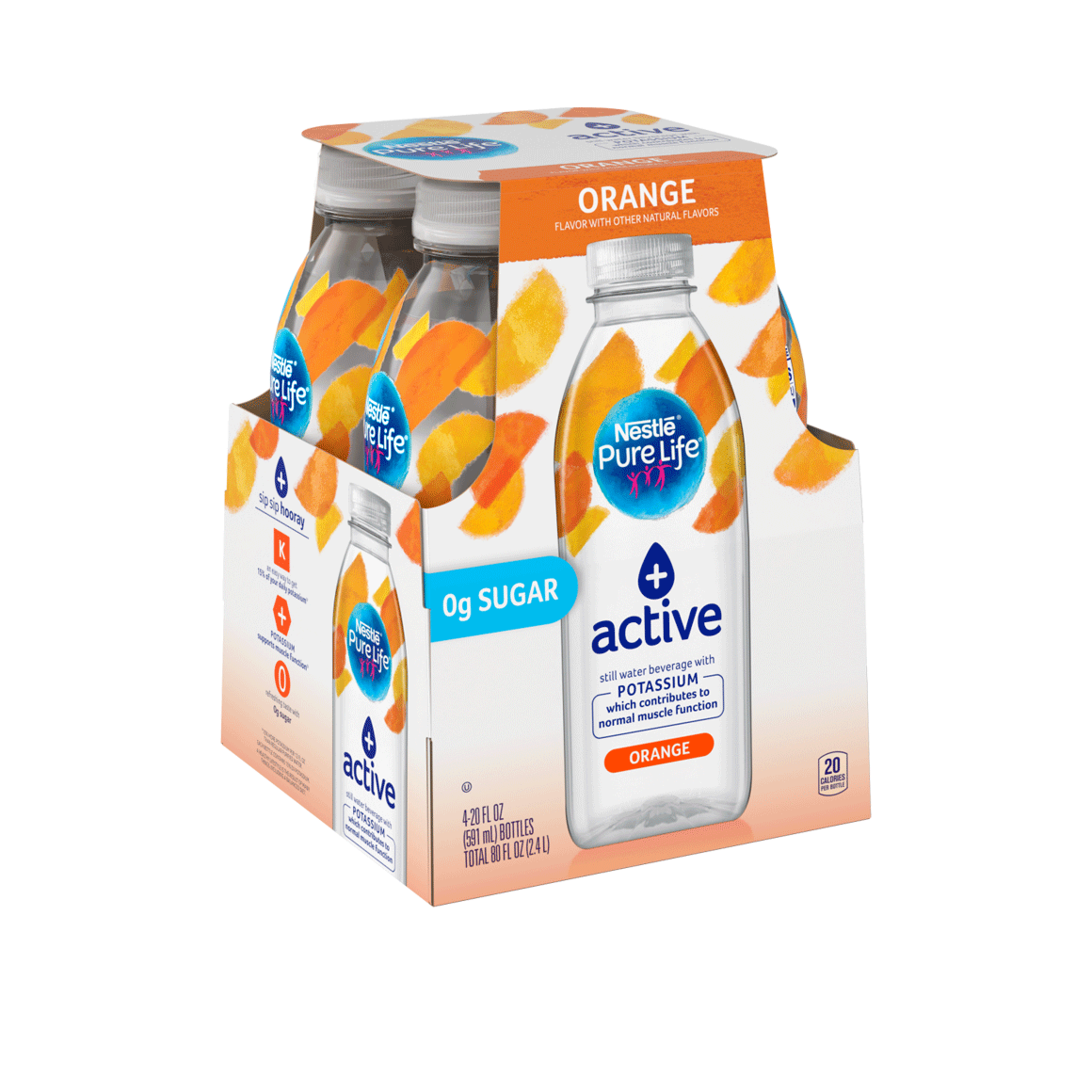 Nestlé®Pure Life®+ Active Enhanced Flavored Water - Orange plus Potassium Image1