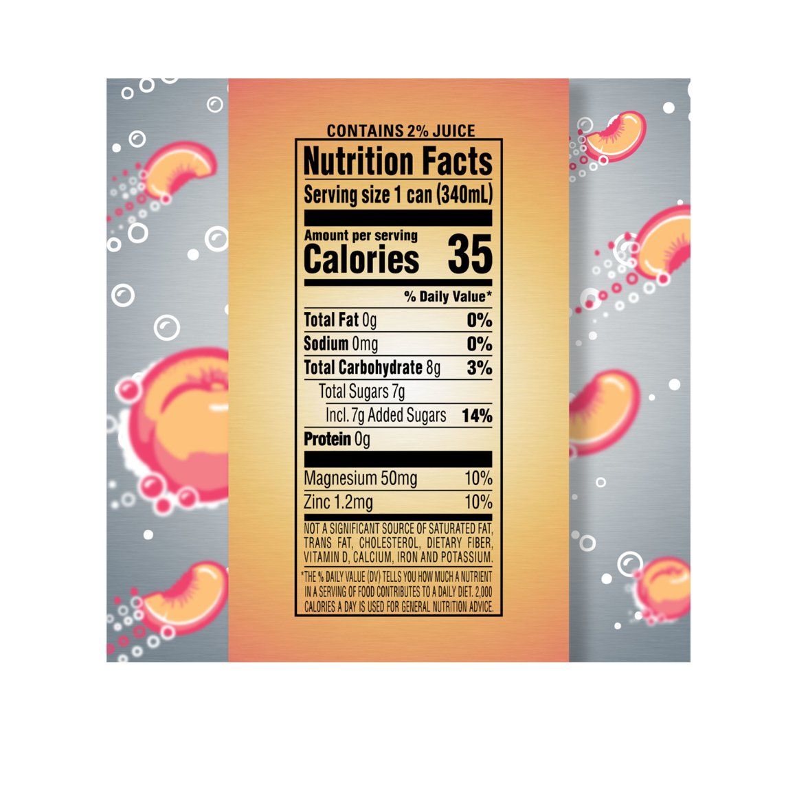 Splash NRG™ White Peach Flavored Sparkling Energy Water Beverage 11.5 Fl Oz Sleek Can (12 Pack) Image4