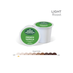 green mountain k cup french vanilla coffee pod, roast profile light