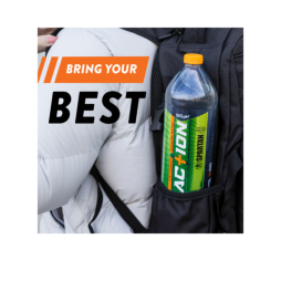 action alkaline water in backpack