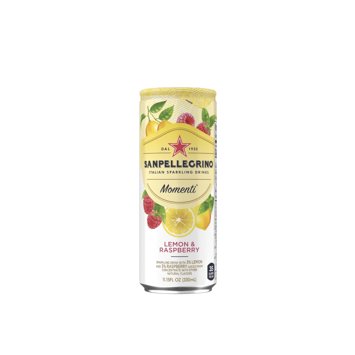 Sanpellegrino® Momenti Lemon & Red Raspberry Italian Sparkling Drinks - Slim Cans Image2