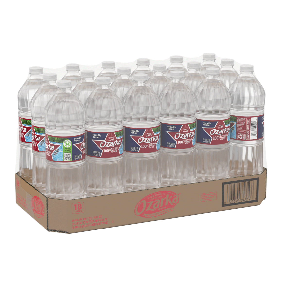 Ozarka® Spring Water | 1 Liter 18-Pack | ReadyRefresh
