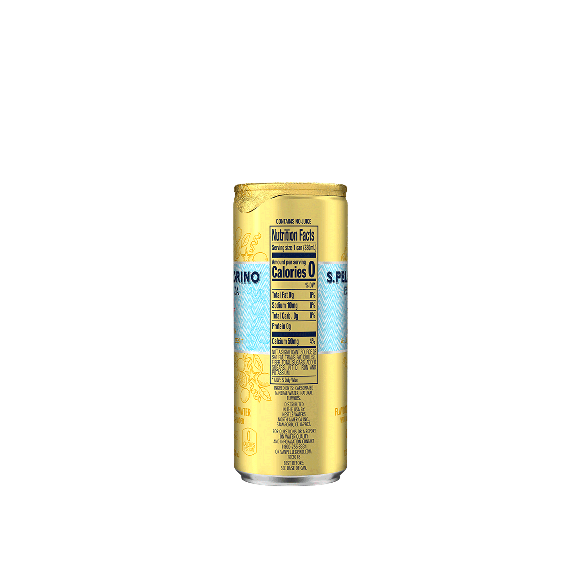S.Pellegrino® Essenza™ Lemon & Lemon Zest Sparkling Natural Mineral Water - Slim Cans Image1