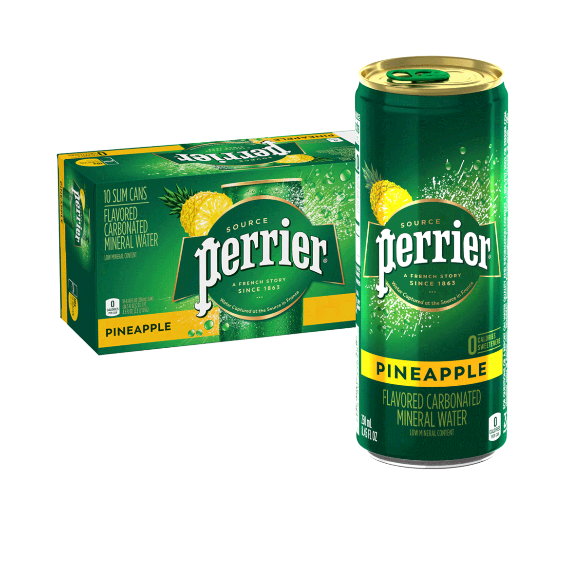 Perrier® Carbonated Mineral Water Slim Cans - Pineapple