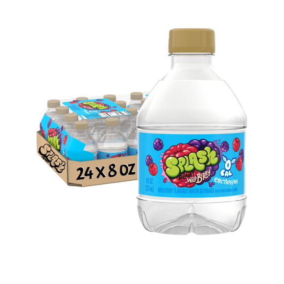 Splash Blast™ Wild Berry Flavored Water Beverage 8 Fl Oz Plastic Bottles (24 Pack)
