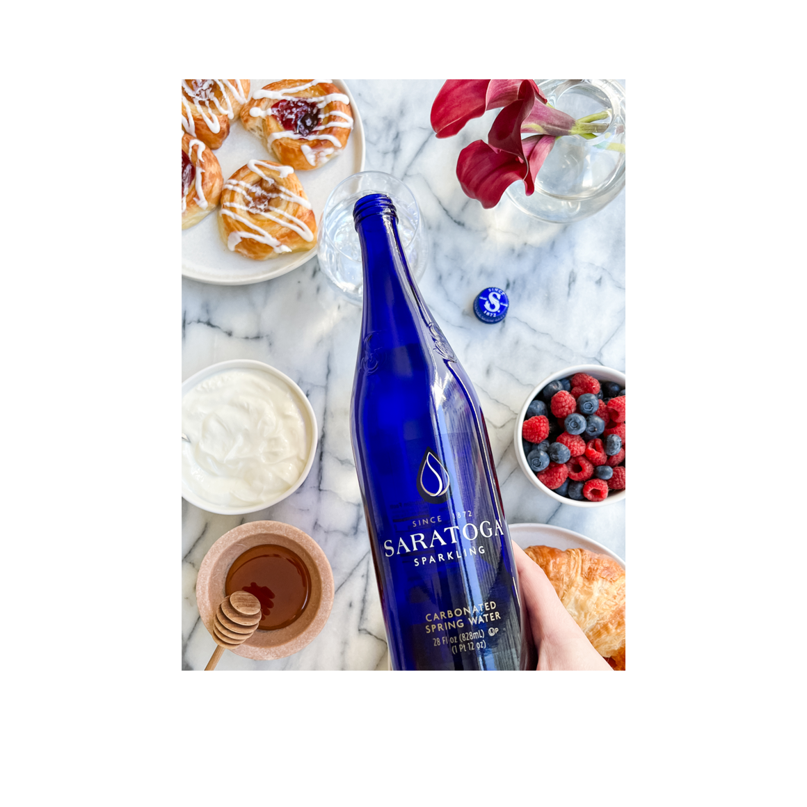 saratoga natural spring sparkling water served with breakfast Image2