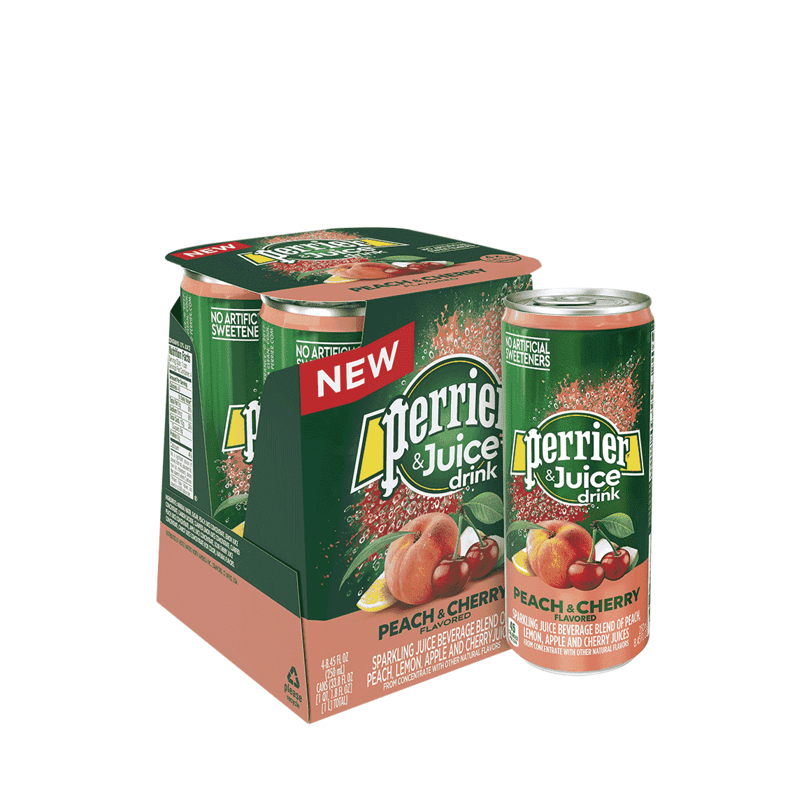 Perrier® & Juice Carbonated Mineral Water - Peach & Cherry