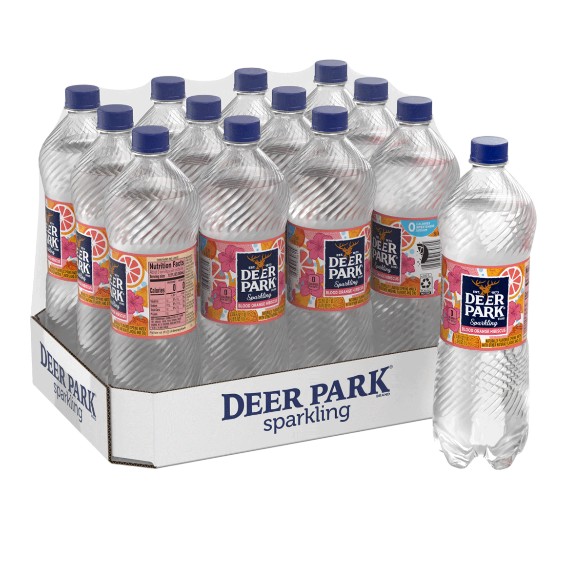 Deer Park® Brand Sparkling 100% Natural Spring Water - Blood Orange Hibiscus